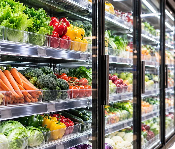 Premium ice cream products in cold storage