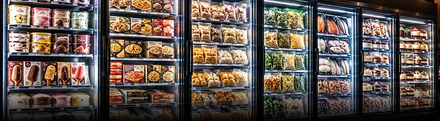 Glass-door freezer and chiller display units